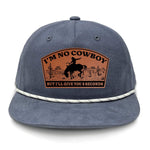 I'm NoCowboy Flat Bill Rope Leather Patch Hat - Vintage / Navy