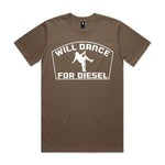 Will Dance For Diesel Premium Tee - Walnut