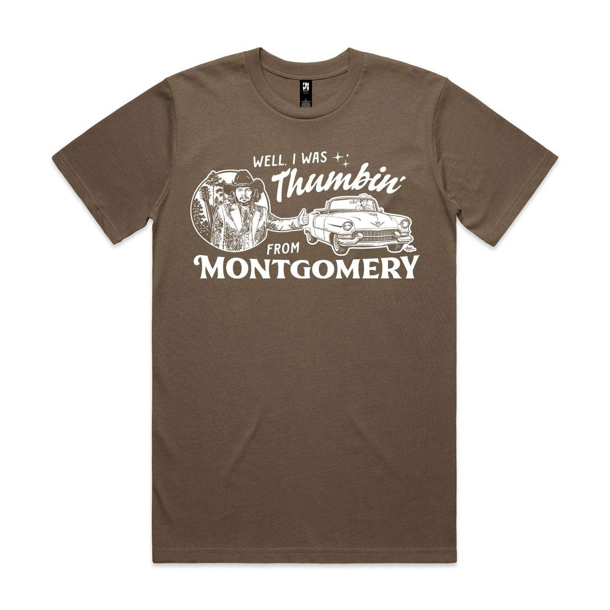 Thumbin' From Montgomery Premium Tee - Walnut