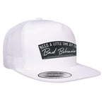 Need A Little Time Off For Bad Behavior Flat Bill Hat - White