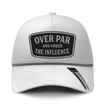 Over Par And Under The Influence Performance Leather Patch Hat - White