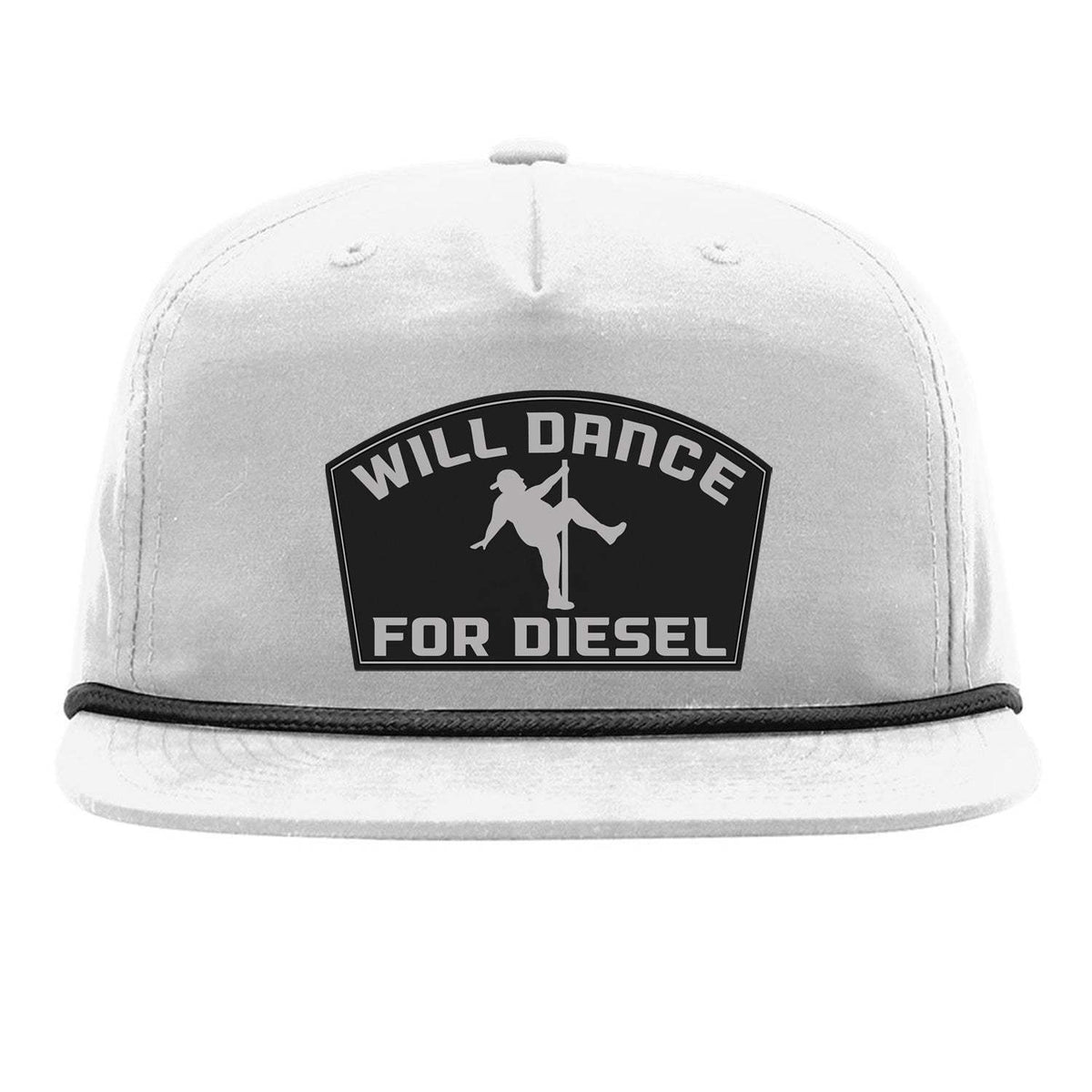 Will Dance For Diesel Flat Bill Rope - White