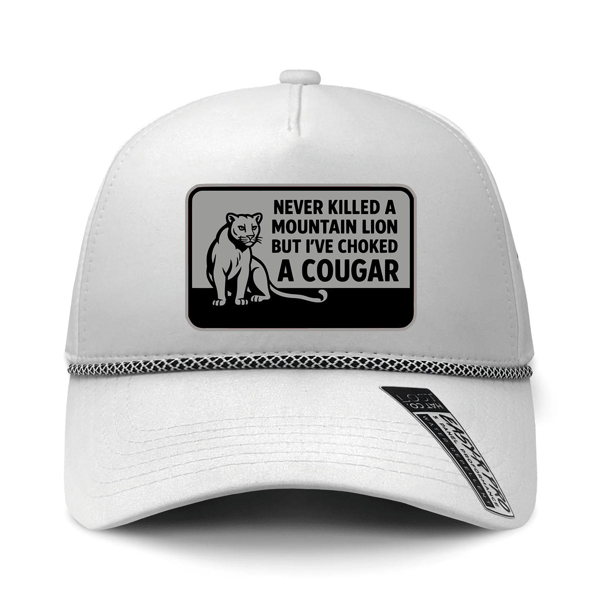 Choked A Cougar Performance Leather Patch Hat