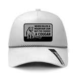 Choked A Cougar Performance Leather Patch Hat - White