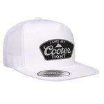 I Like My Cooter Tight Flat Bill Leather Patch Hat