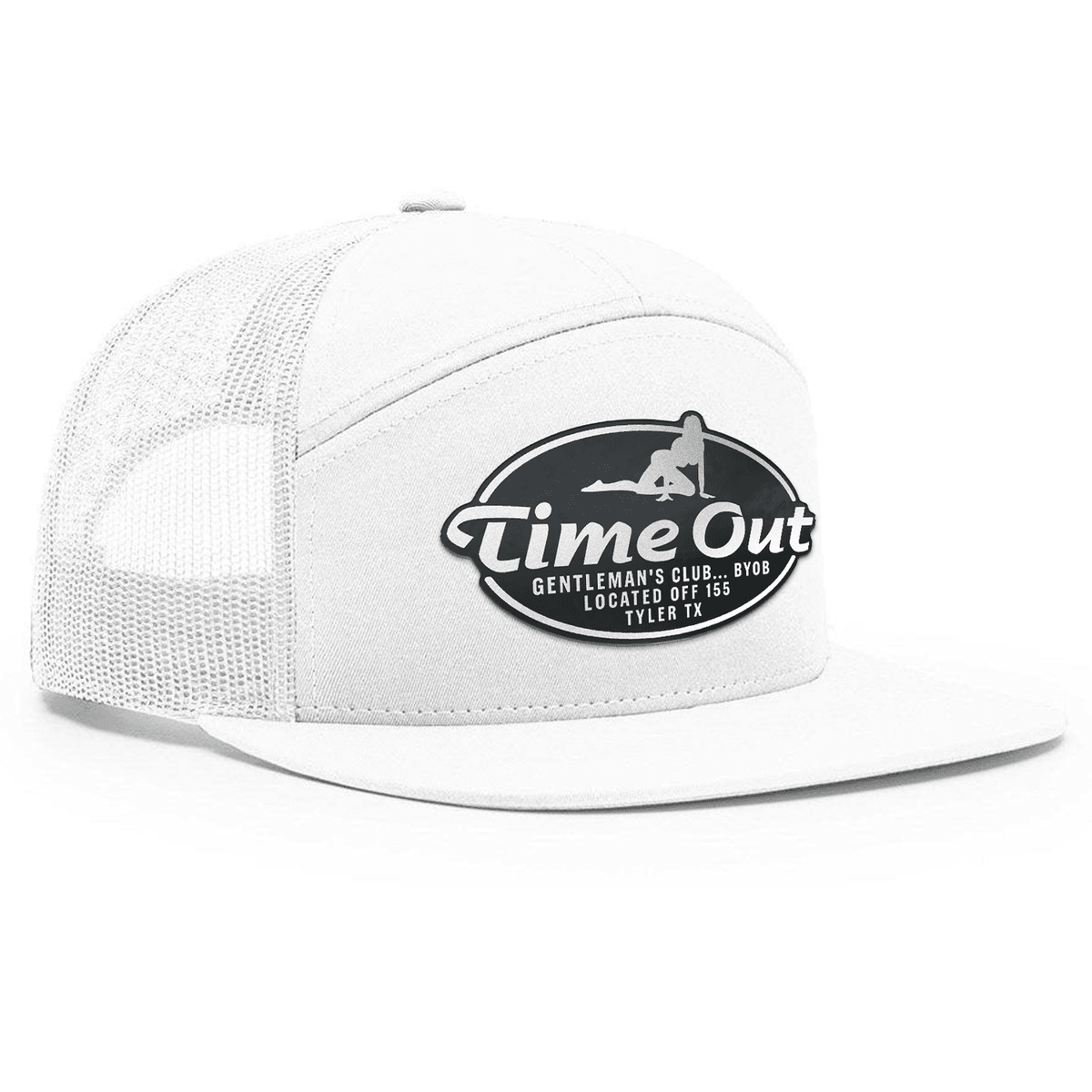 Time Out Gentleman's Club 7 Panel Hat - White