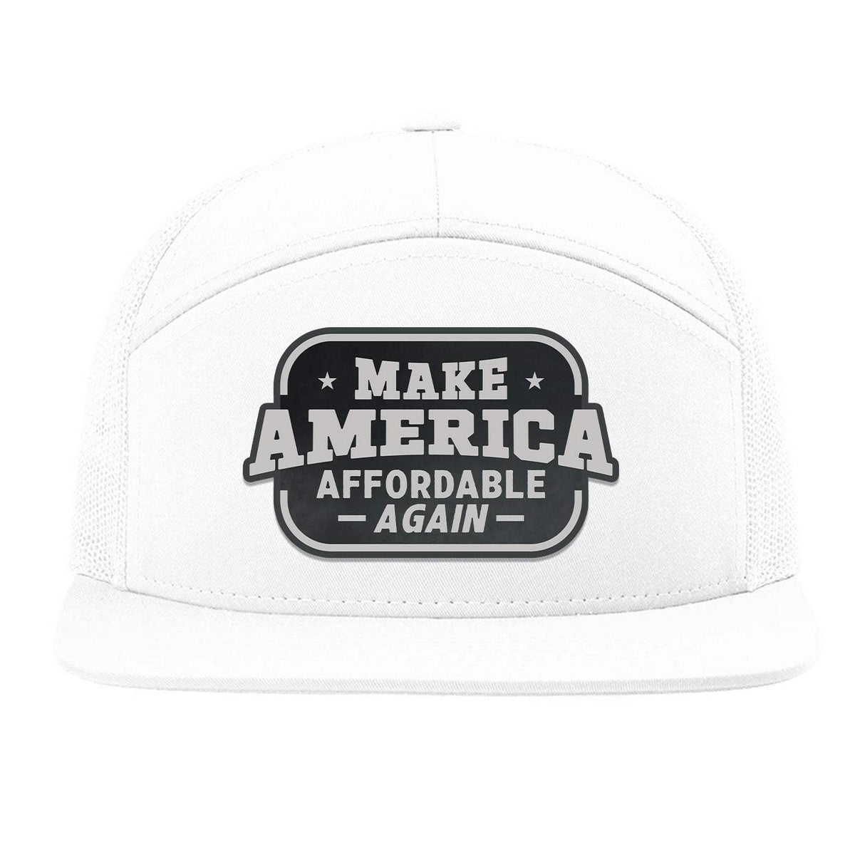 Make America Affordable Again 7 Panel Hat - White