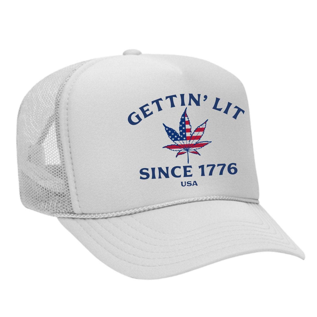 Gettin' Lit Since 1776 Foam Trucker Hat - White