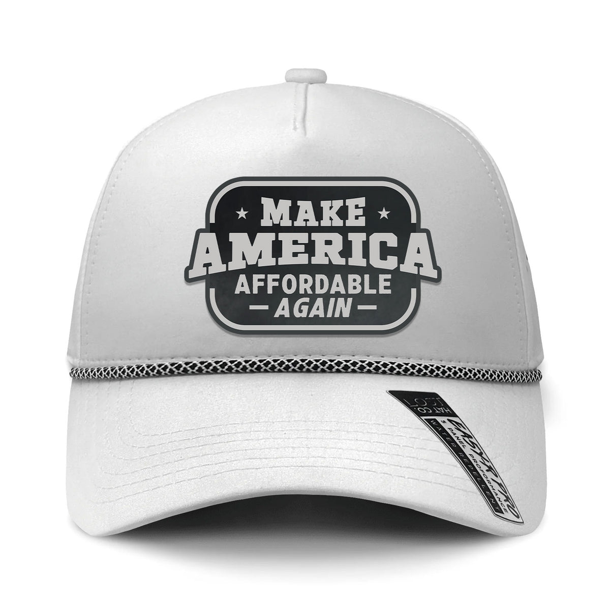 Make America Affordable Again Performance Leather Patch Hat - White