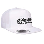 Daddy Needs A Cig Embroidered Flat Bill Hat - White