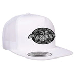 Hank Whitley Flat Bill Trucker Hat - White