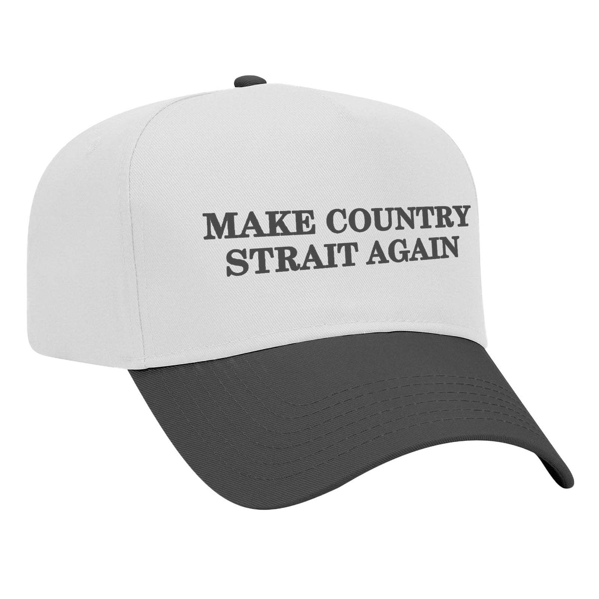 Make Country Strait Again Embroidered Mid-Profile Hat - White / Black