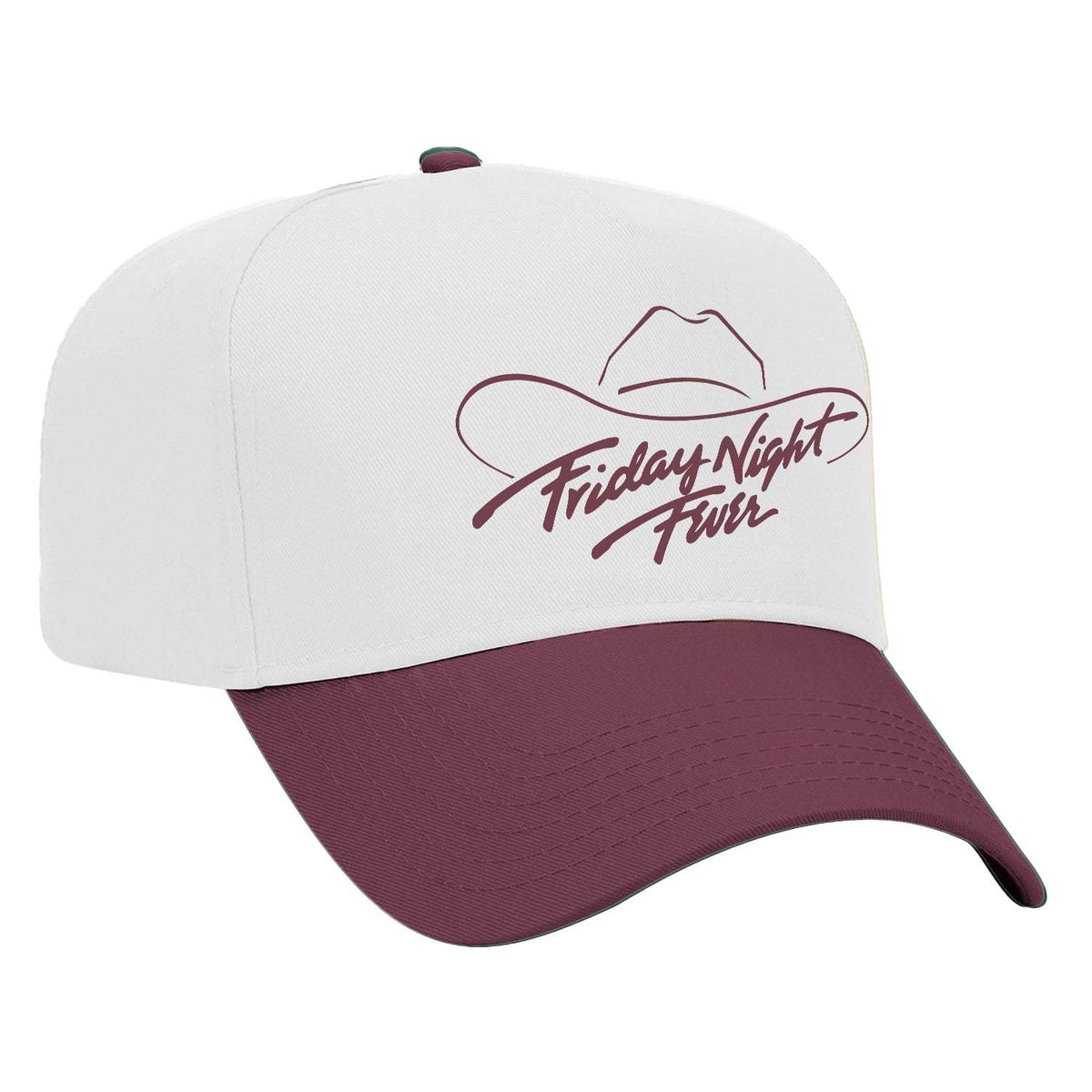 Friday Night Fever Two Tone Hat - White / Maroon