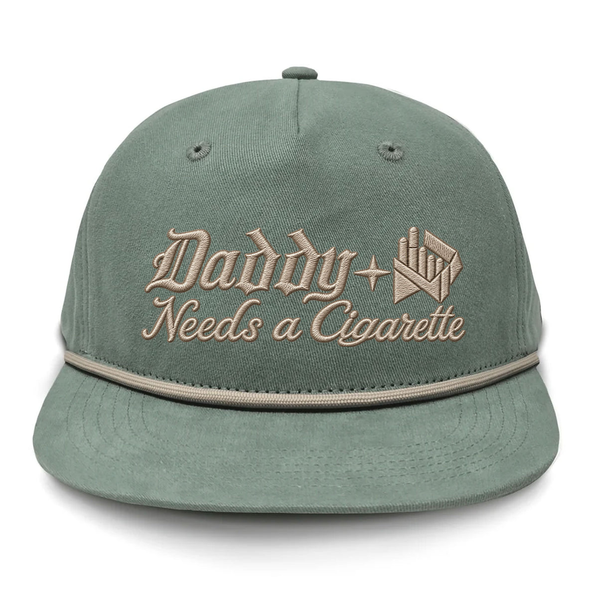 Daddy Needs A Cig Embroidered Flat Bill Hat