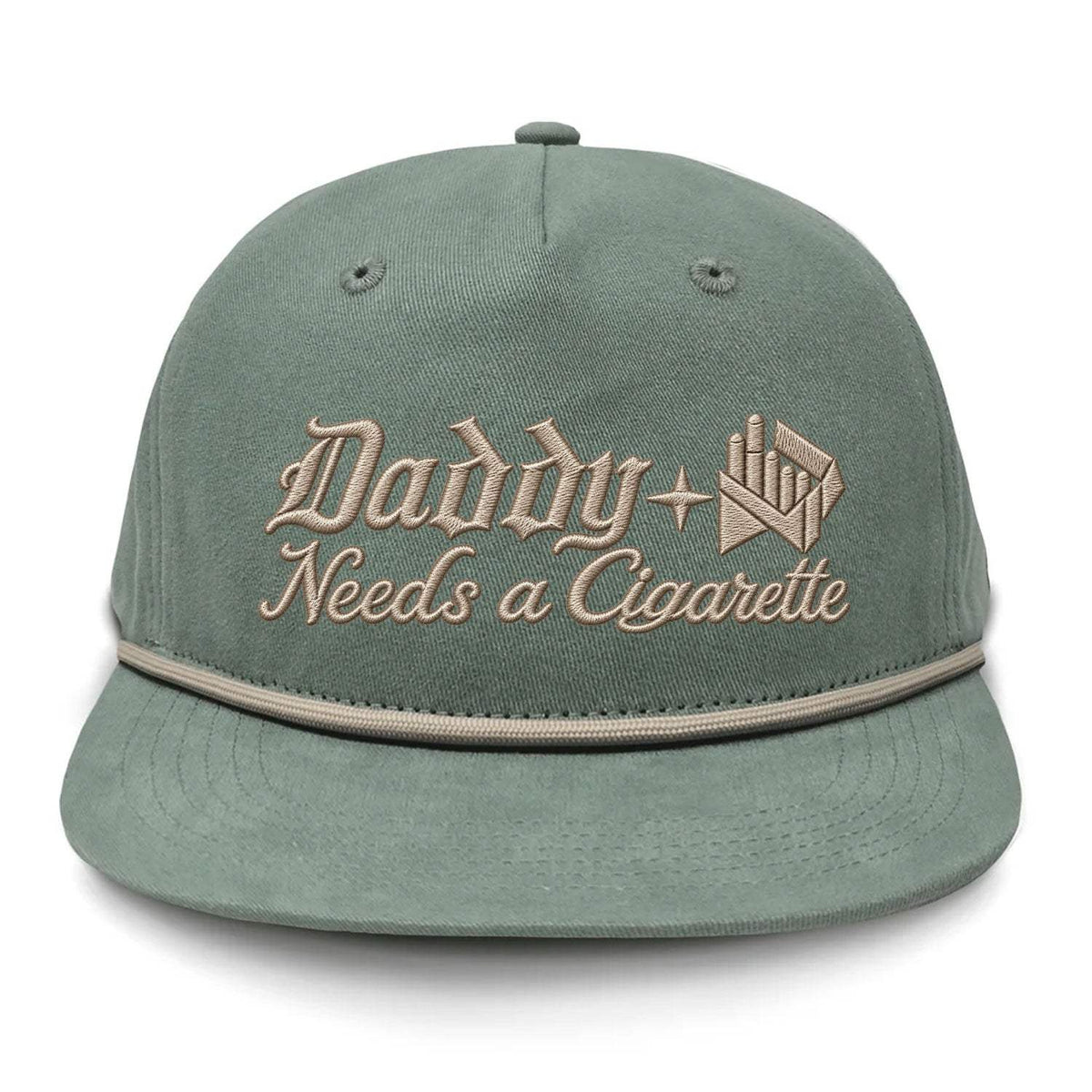 Daddy Needs A Cig Embroidered Flat Bill Hat - Barnacle