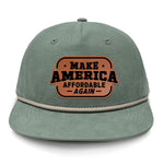 Make America Affordable Again Flat Bill Rope Leather Patch Hat - Barnacle