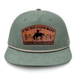 I'm NoCowboy Flat Bill Rope Leather Patch Hat