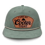 I Like My Cooter Tight Flat Bill Rope Leather Patch Hat