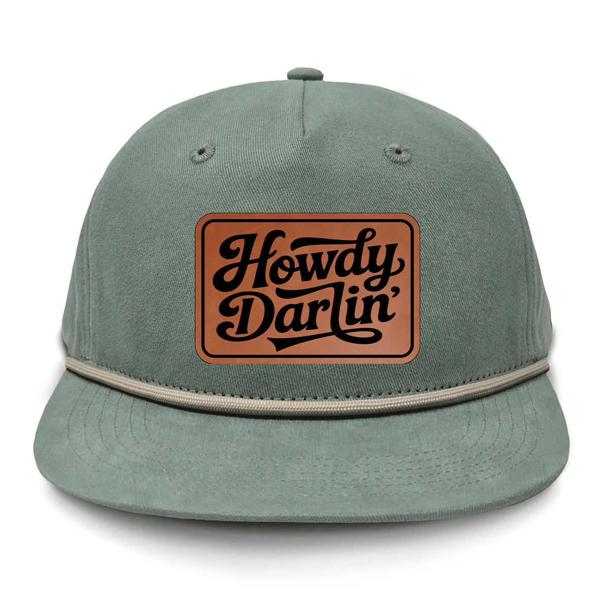 Howdy Darlin' Flat Bill Rope Leather Patch Hat