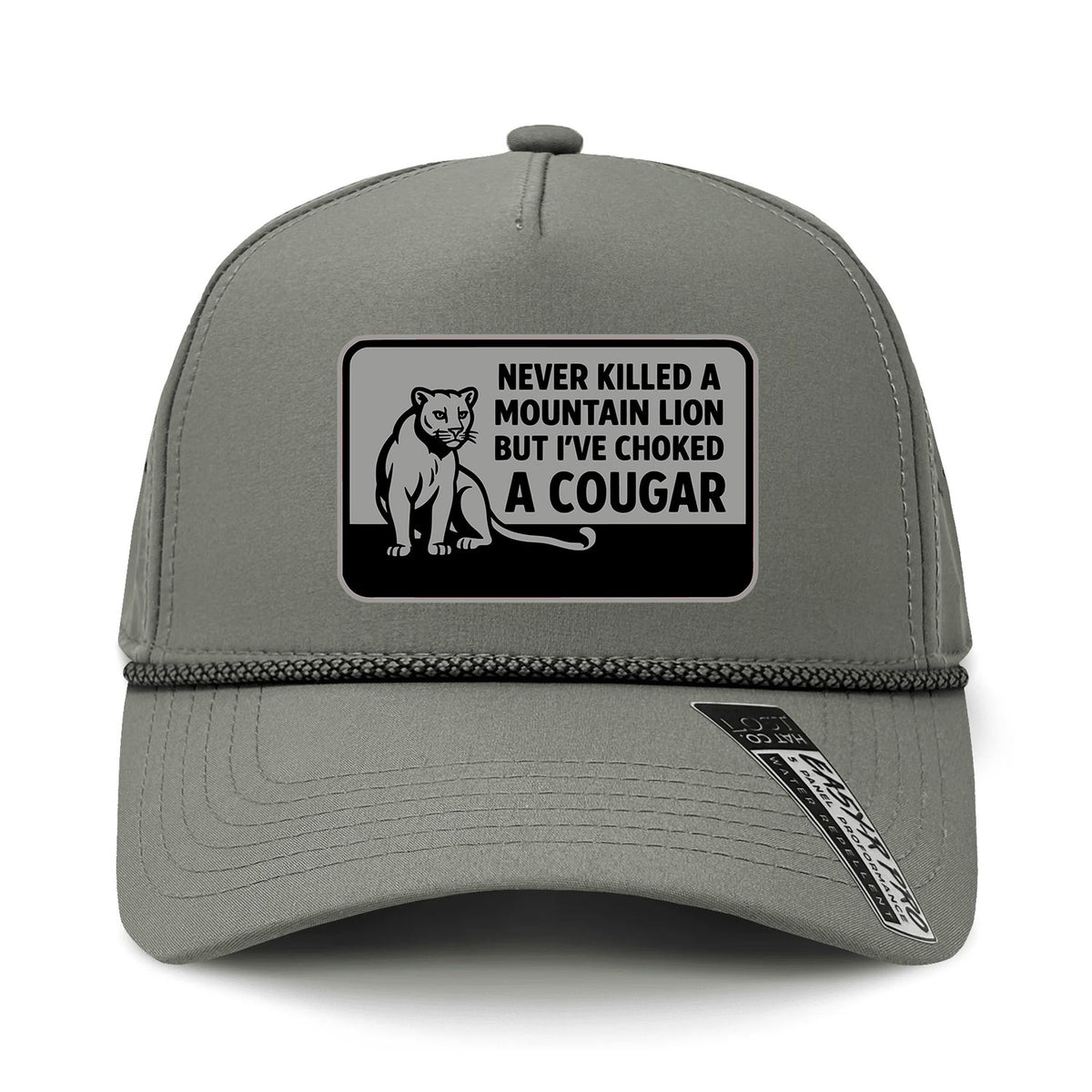 Choked A Cougar Performance Leather Patch Hat