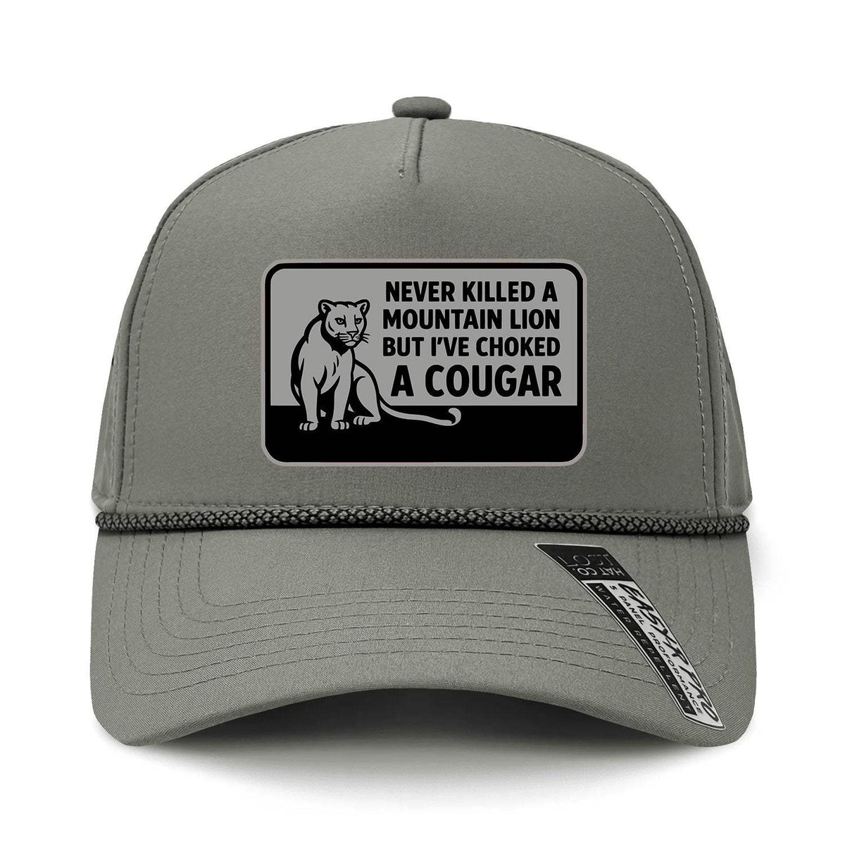 Choked A Cougar Performance Leather Patch Hat - Bilge