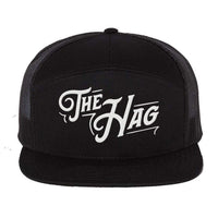 The Hag 7 Panel Embroidered Hat - Black