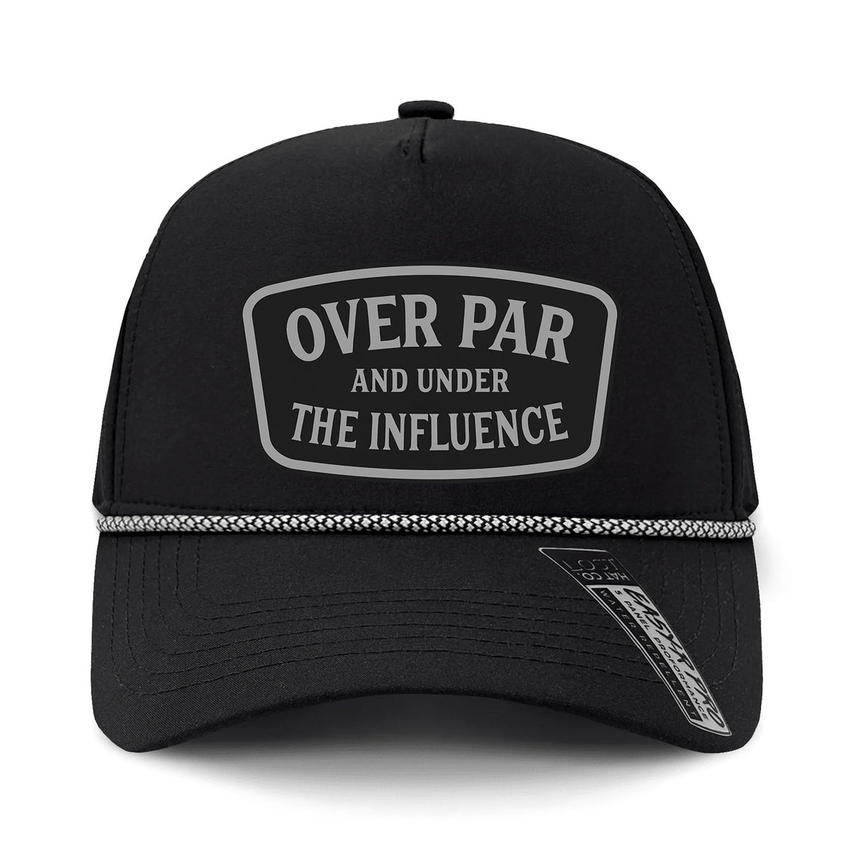 Over Par And Under The Influence Performance Leather Patch Hat