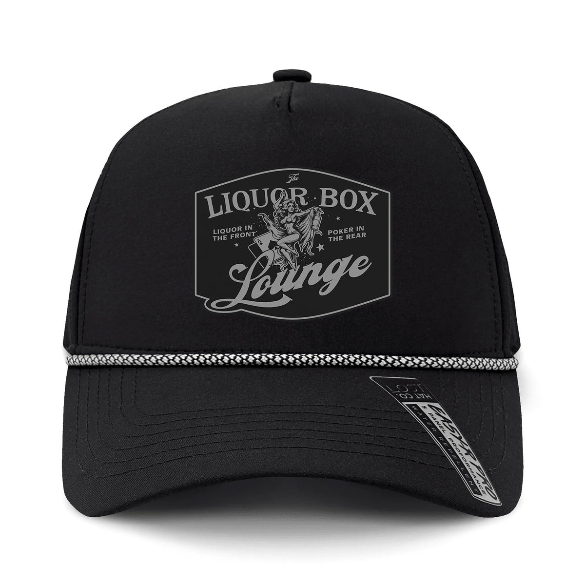 The Liquor Box Lounge Performance Leather Patch Hat