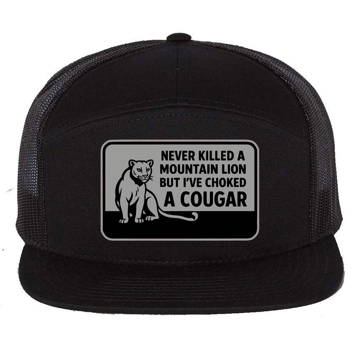 Choked A Cougar 7 Panel Hat - Black