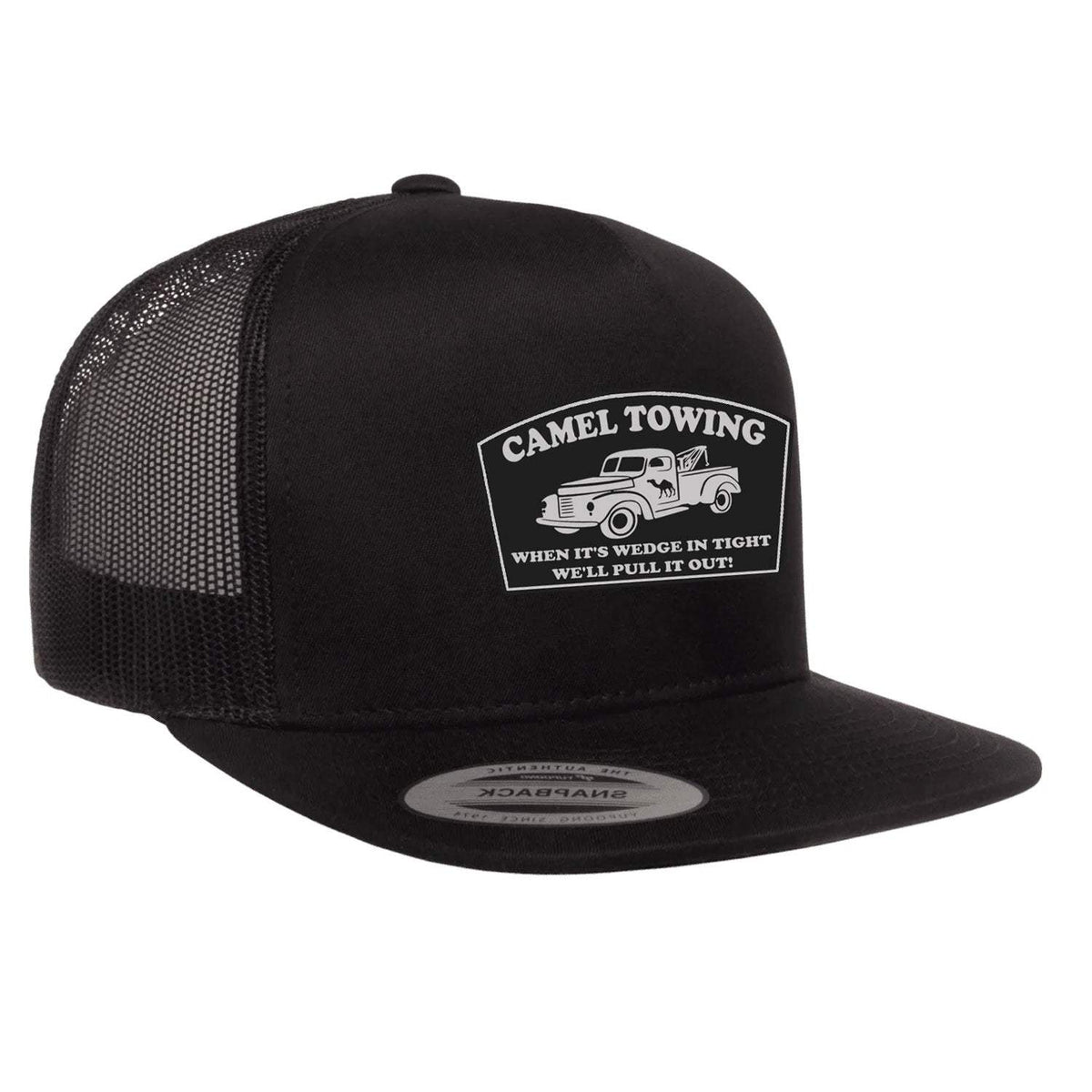Camel Towing Flat Bill Hat - Black