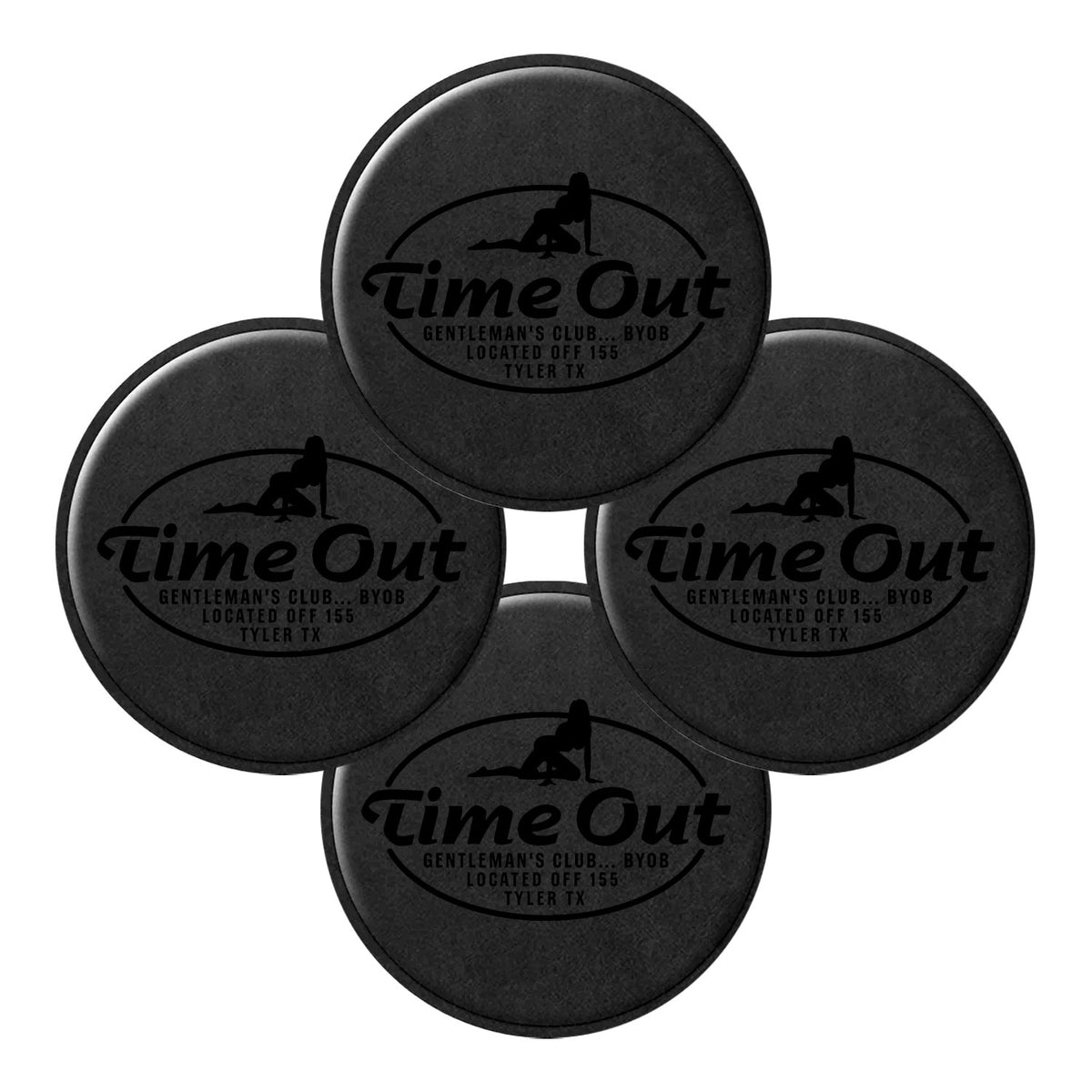 Time Out Gentleman's Club Can Leatherette Coaster (Set of 4)