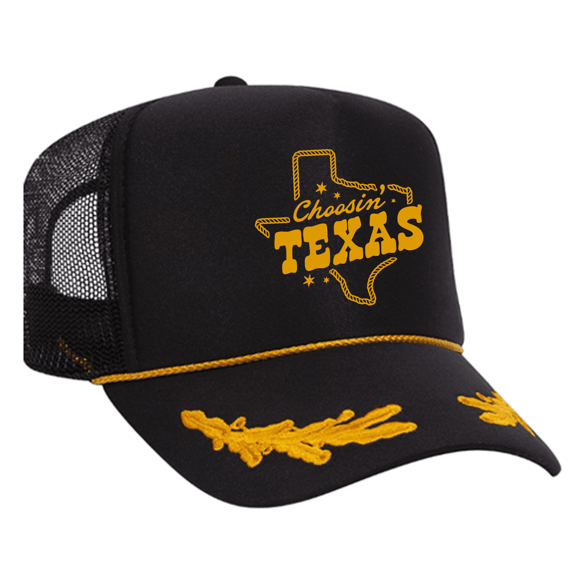 Choosin' Texas Foam Trucker Hat - Black / Captain
