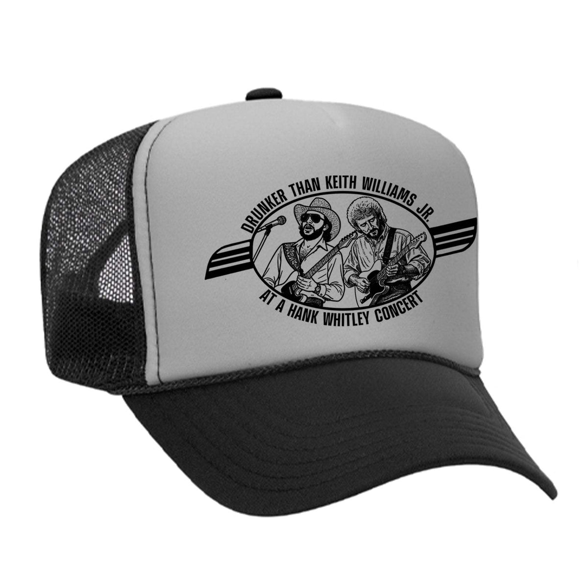Hank Whitley Foam Trucker Hat - Black / Grey