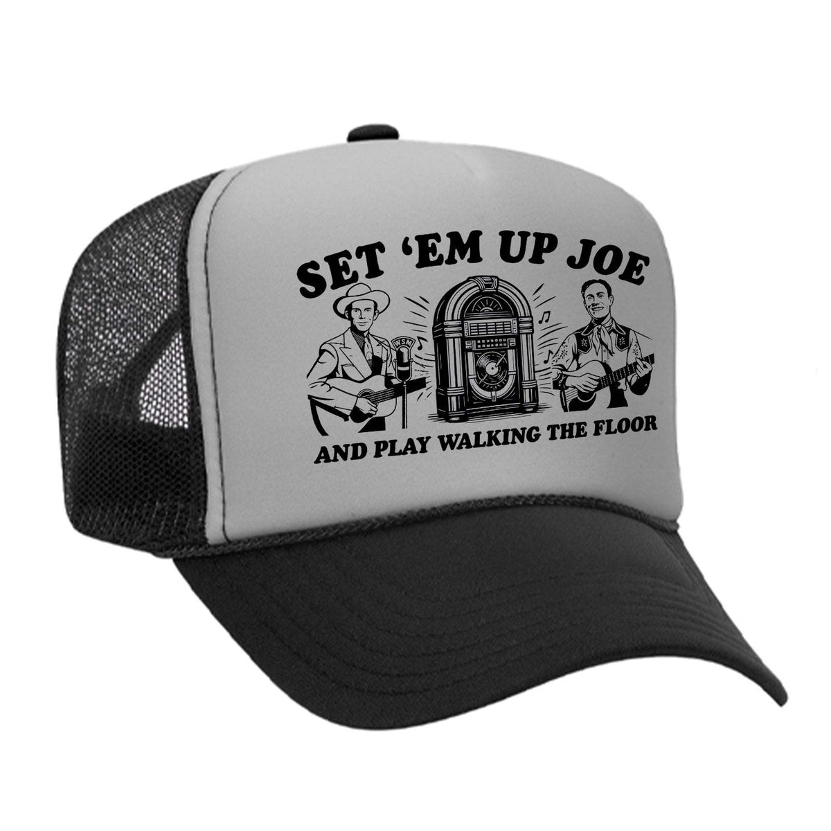 Set 'Em Up Joe Foam Trucker Hat - Black / Grey