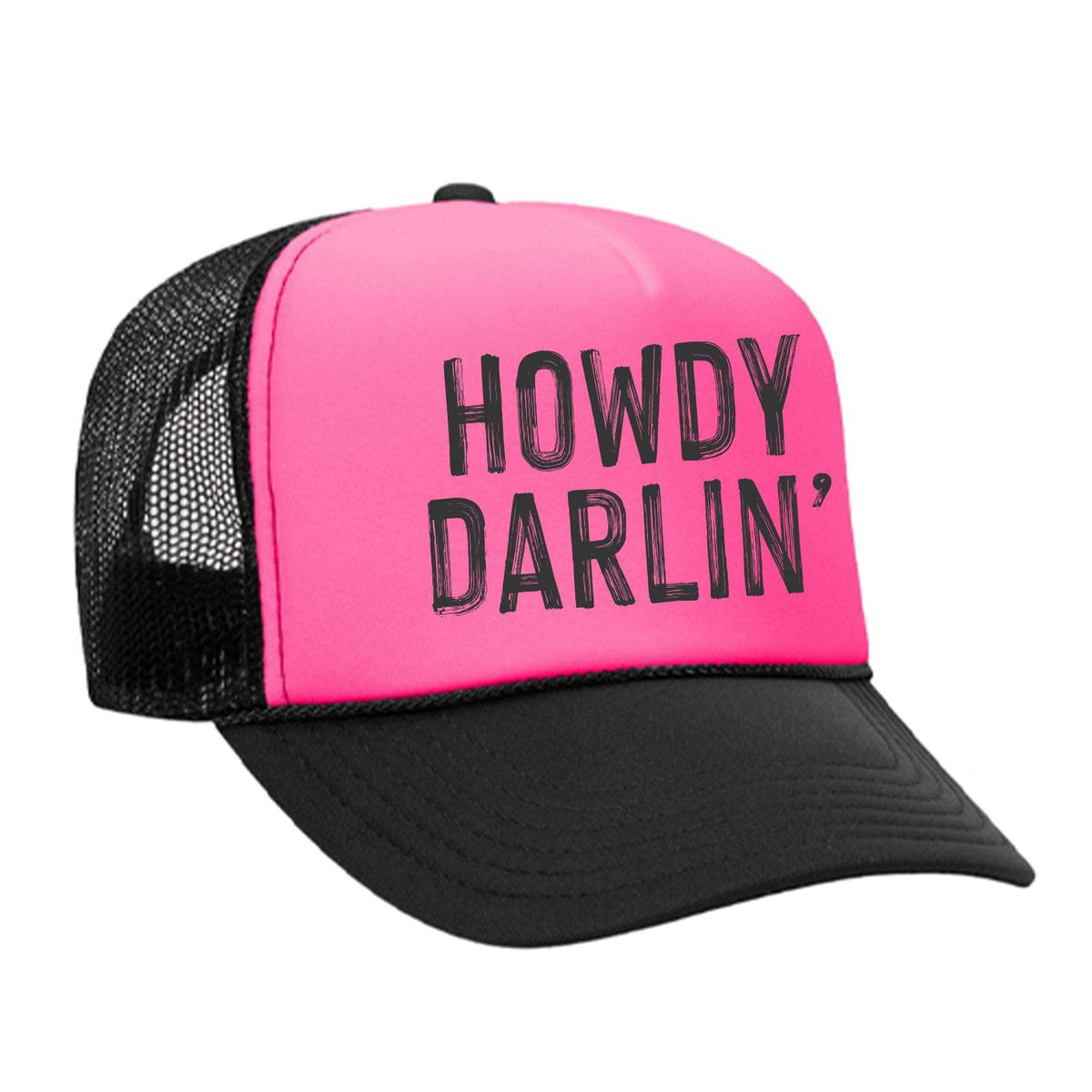 Howdy Darlin' Foam Trucker Hat - Black / Pink