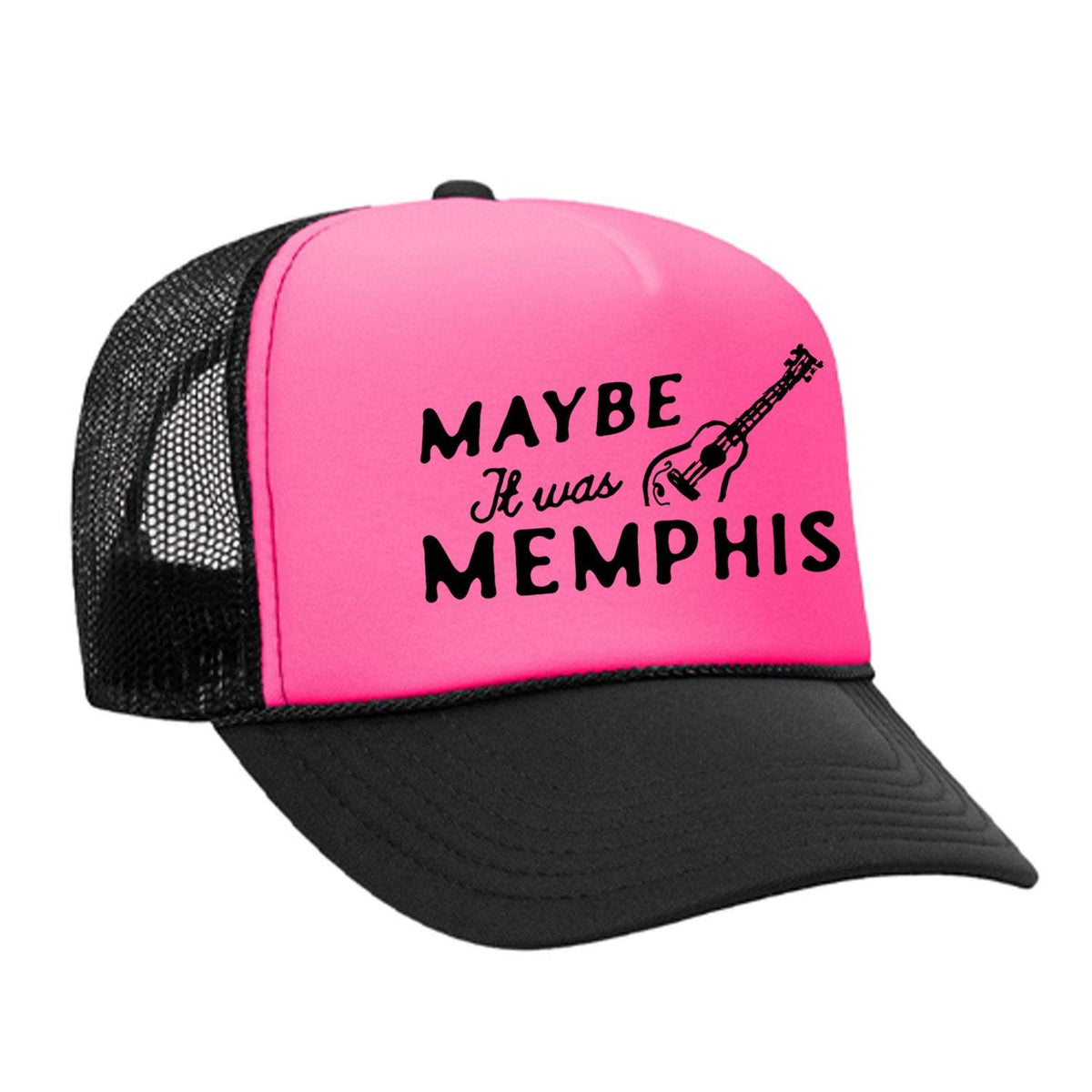 Maybe It Was Memphis Foam Trucker Hat - Black / Pink