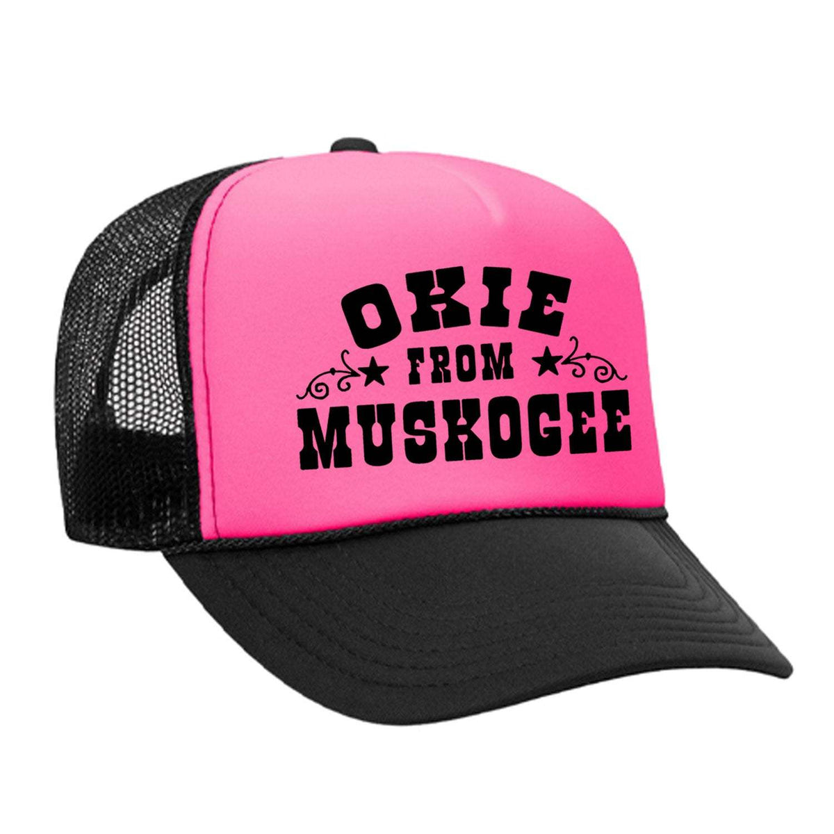 Okie From Muskogee Foam Trucker Hat - Black / Pink