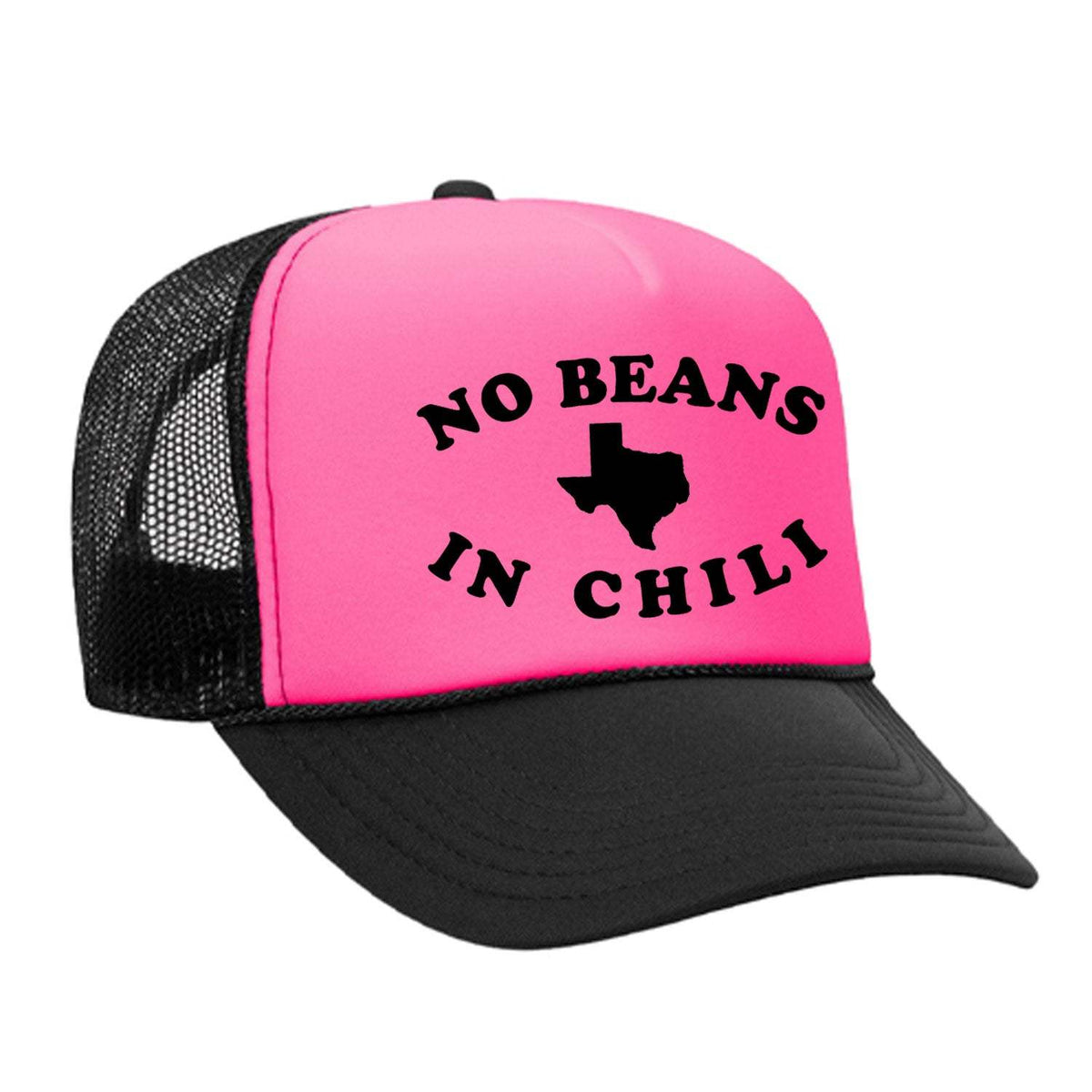 No Beans In Chili Foam Trucker Hat - Black / Pink