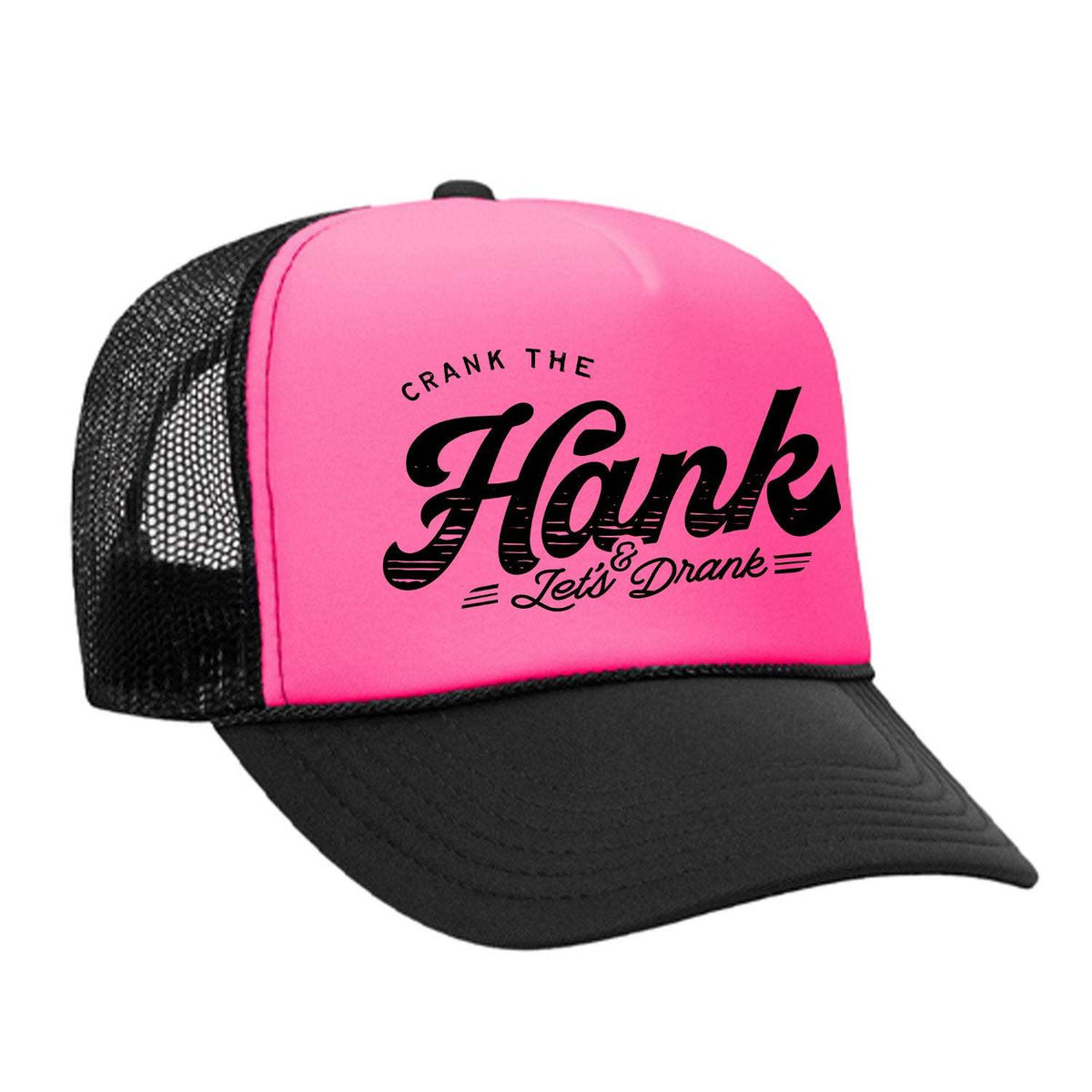 Crank The Hank Foam Trucker Hat - Black / Pink