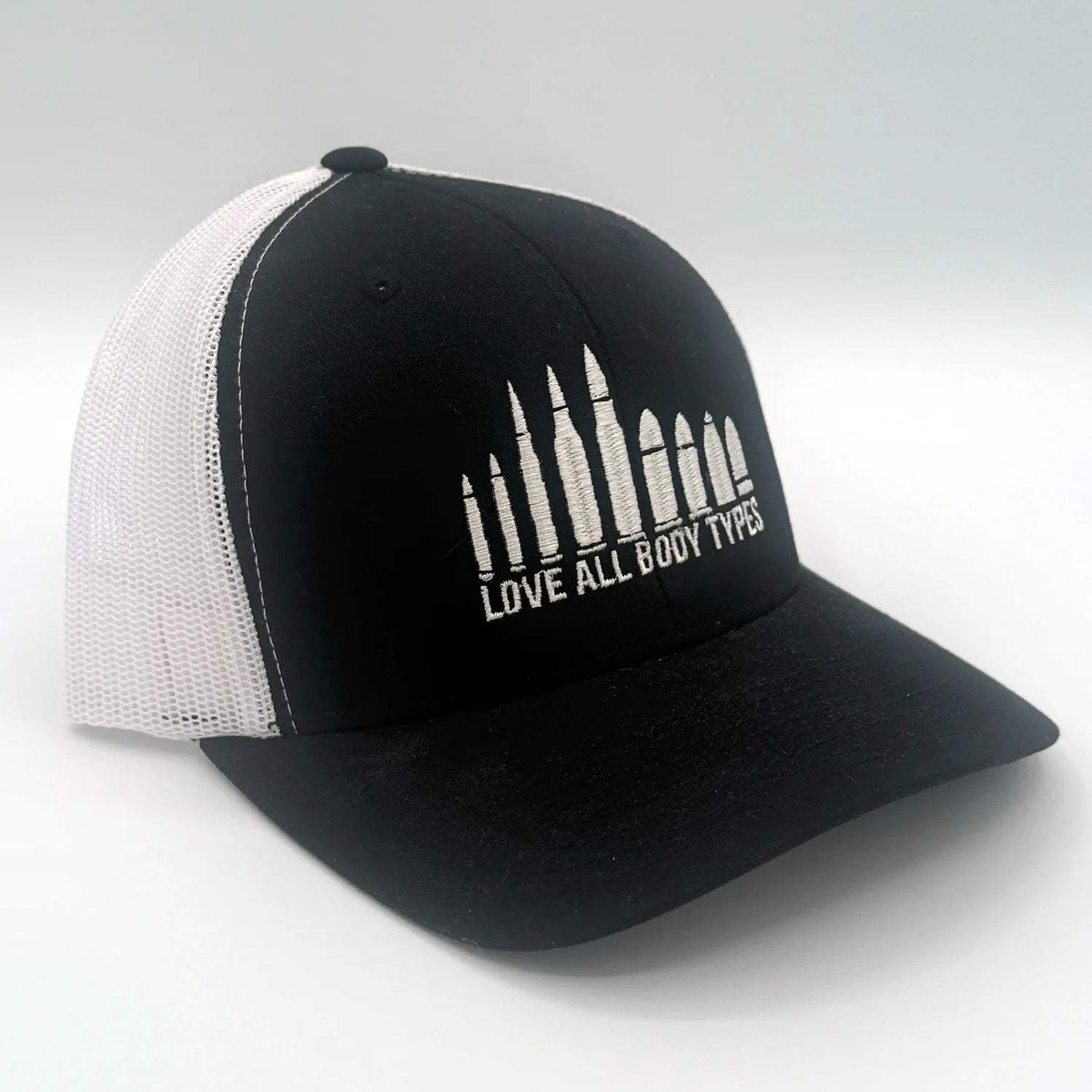 Love All Body Types  Embroidered Hat - Black / White