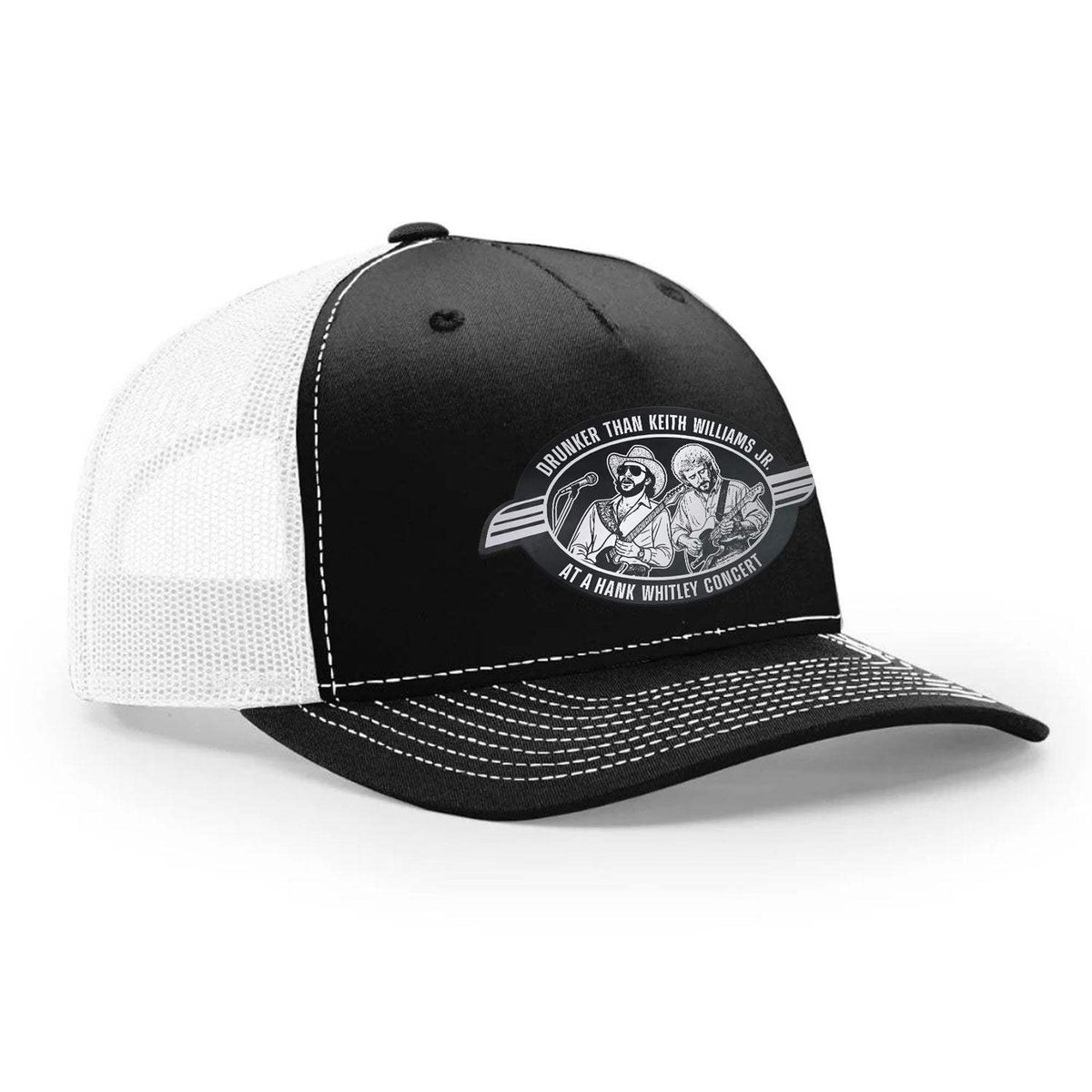 Hank Whitley Classic Trucker Hat - Black / White