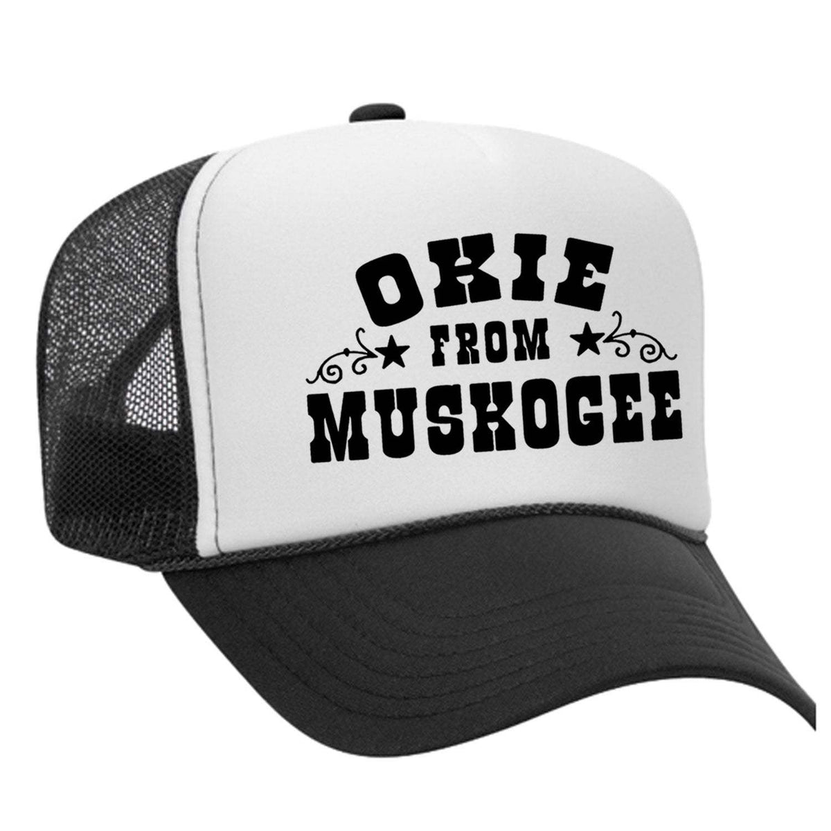 Okie From Muskogee Foam Trucker Hat - Black / White
