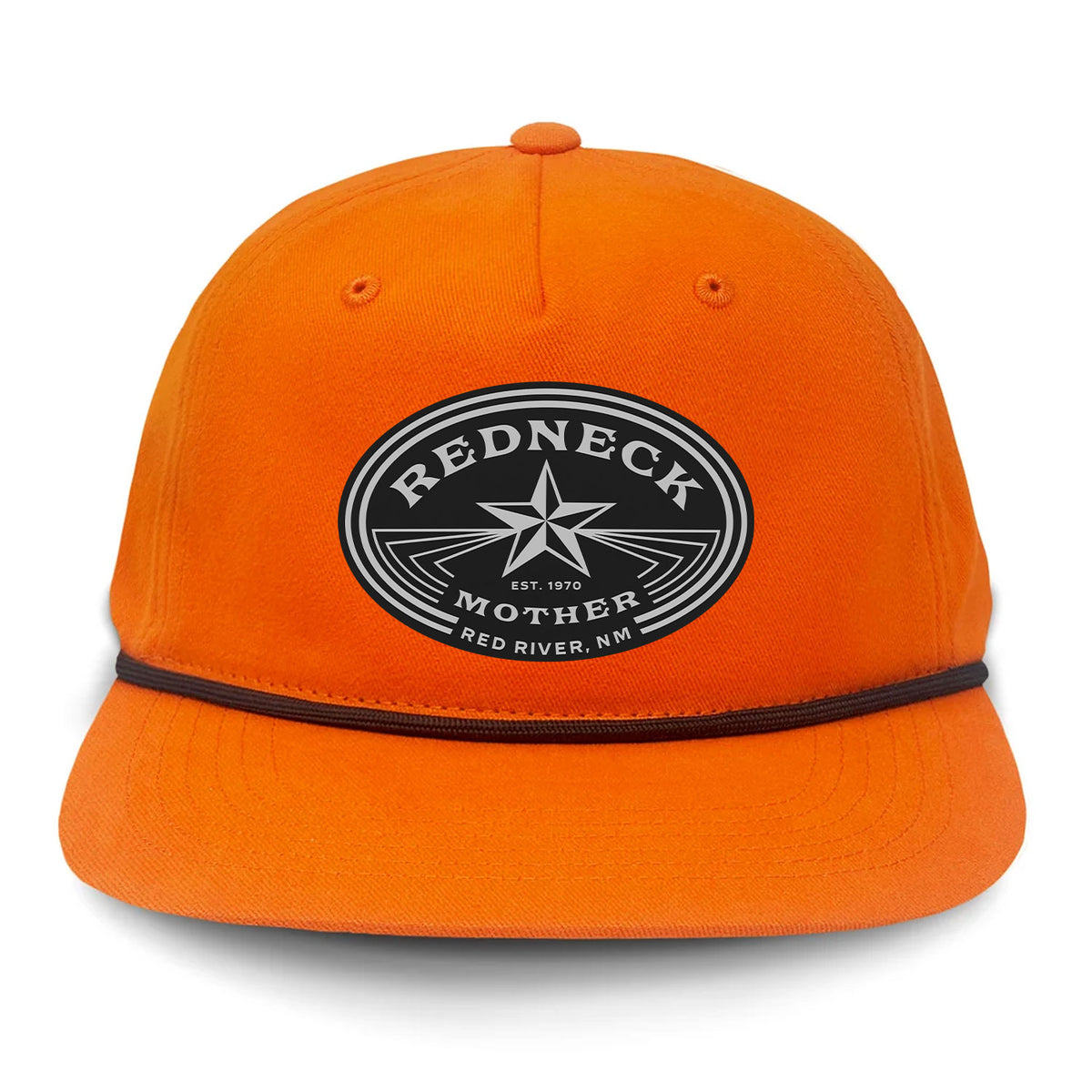 Redneck Mother Flat Bill Rope Leather Patch Hat