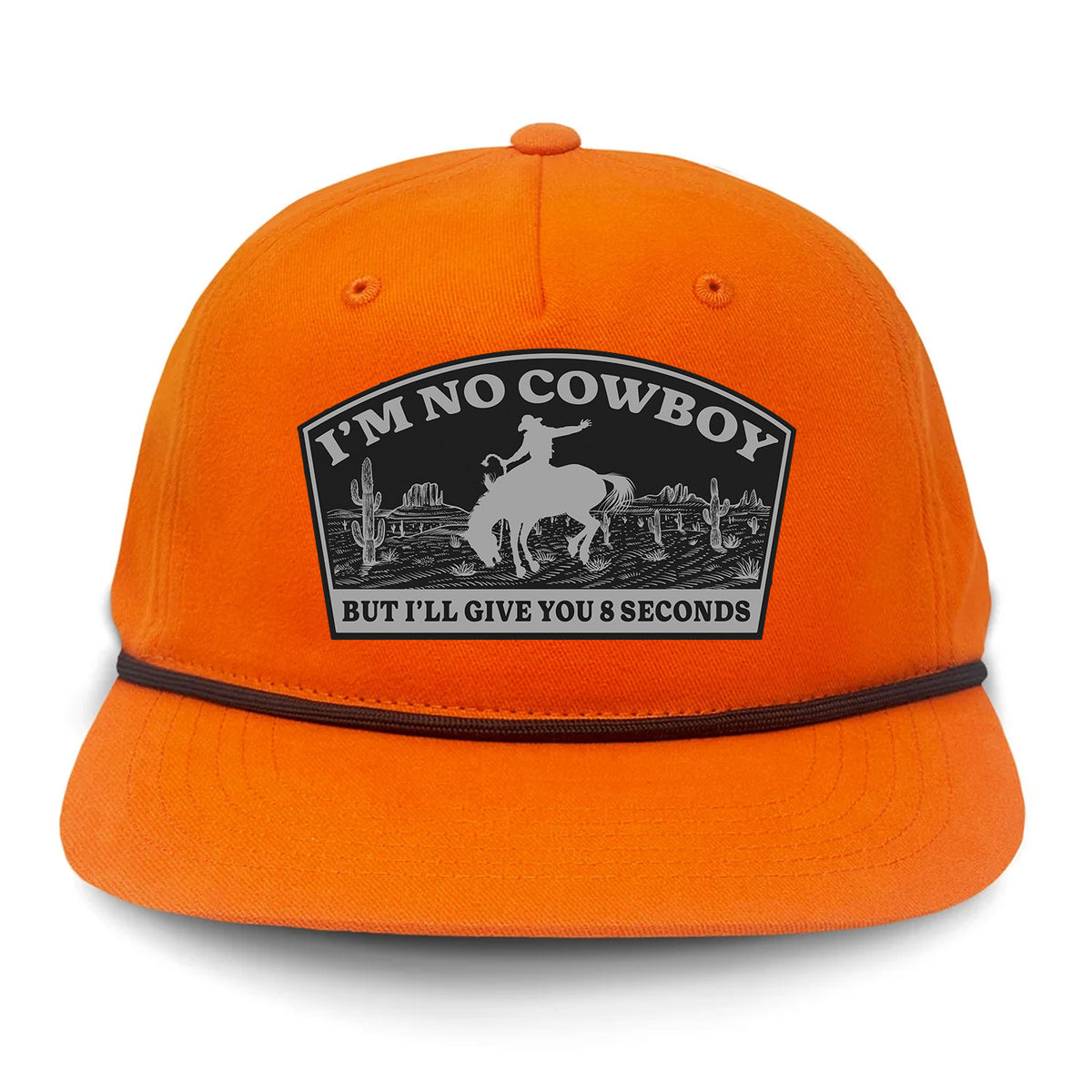 I'm NoCowboy Flat Bill Rope Leather Patch Hat