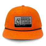 Choked A Cougar Flat Bill Rope Leather Patch Hat