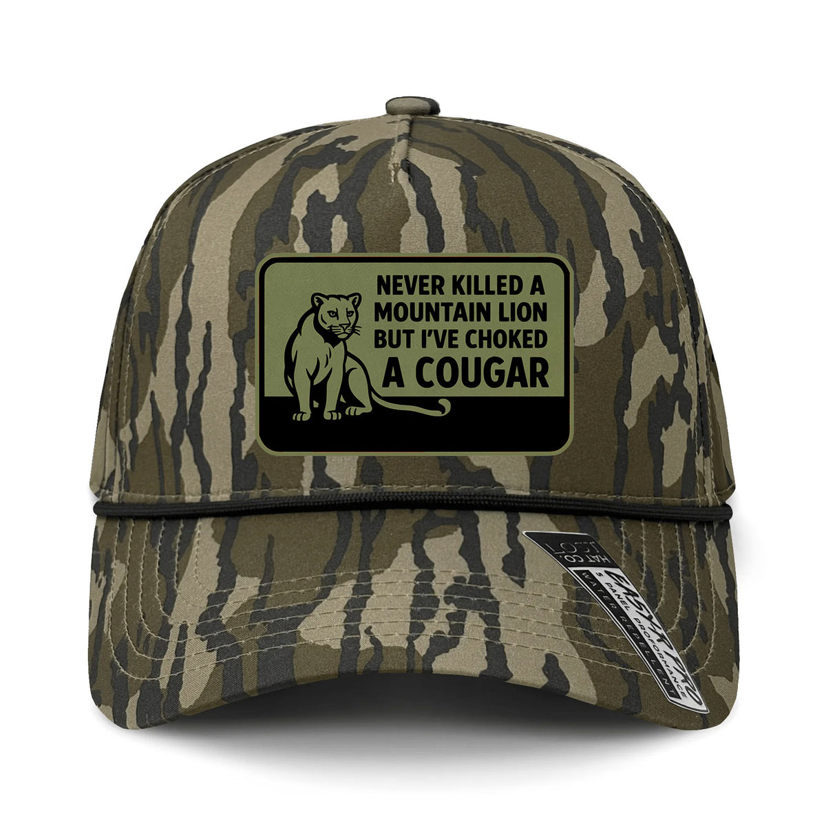Choked A Cougar Performance Leather Patch Hat