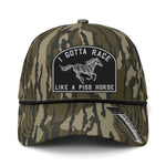 I Gotta Race Like A Piss Horse Performance Leather Patch Hat