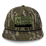 Choked A Cougar Flat Bill Rope Leather Patch Hat