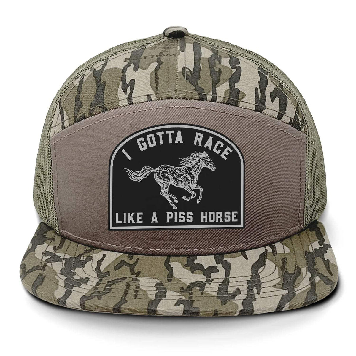 I Gotta Race Like A Piss Horse 7 Panel Hat - Bottomland