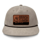 Choked A Cougar Flat Bill Rope Leather Patch Hat